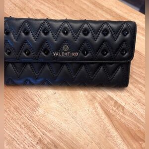 Mario Valentino Black Studded Wallet/Clutch
